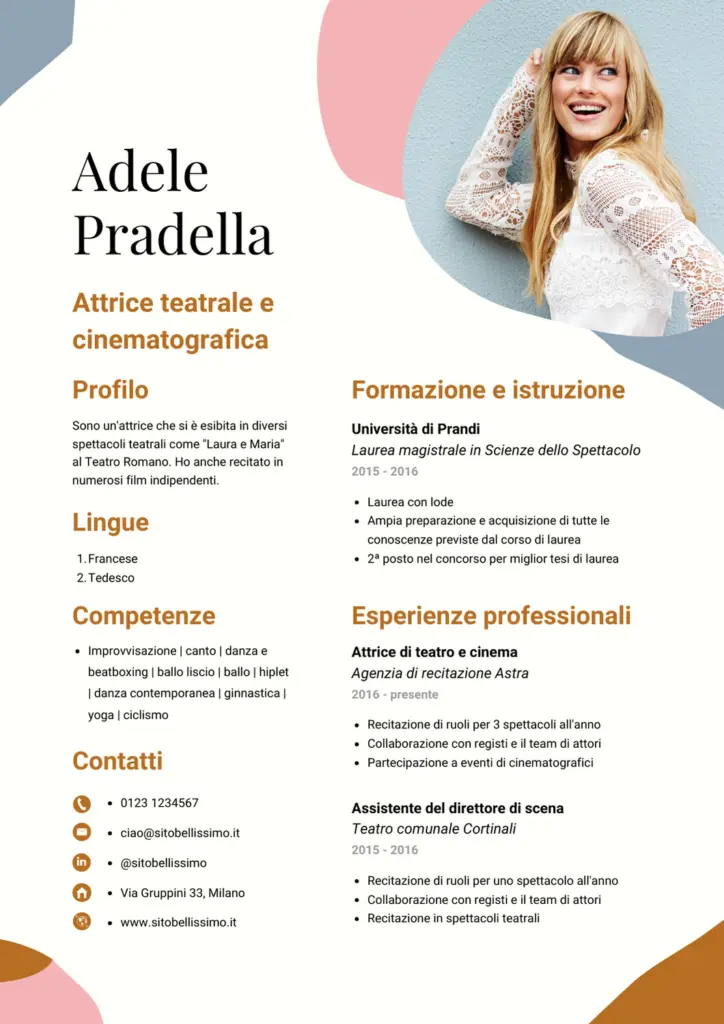 esempio CV cultura Areajob